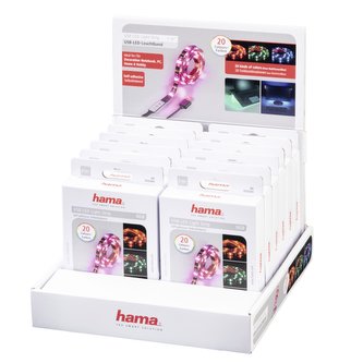Hama USB LED světelný pásek s integrovaným ovládáním, RGB podsvícení, 1 m, 12 ks v displeji Hama USB LED světelný pásek s integrovaným ovládáním, RGB podsvícení, 1 m, 12 ks v displeji