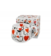 Porcelánový hrnek Cat's World hearts 430 ml v dárkovém boxu