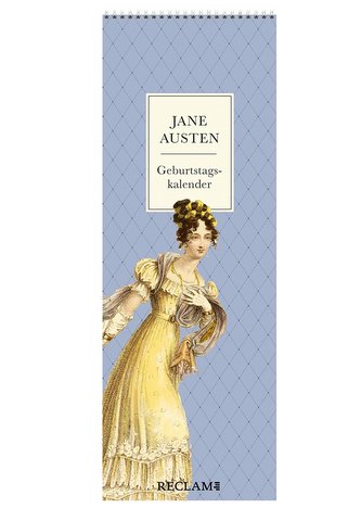 Jane Austen Geburtstagskalender | Immerwährender Wandkalender zum Eintragen im praktischen Streifenformat | Mit Illustrationen u