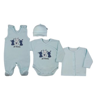 4-dílná kojenecká souprava Koala Rabbit blue - velikost 62 (3-6m) 4-dílná kojenecká souprava Koala Rabbit blue - velikost 62 (3-6m)
