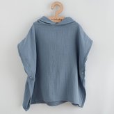 Dětské mušelínové pončo New Baby Feeling modrá 35 cm - velikost XS