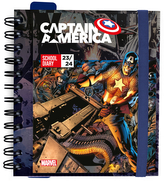 Plánovací denní školní diář 2023/2024 Marvel: Captain America se samolepkami, záložkami a obálkou (14 x 16 cm)