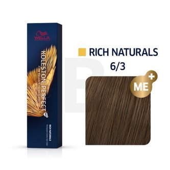 Wella Professionals Koleston Perfect Me+ Rich Naturals profesionální permanentní barva na vlasy 6/3 60 ml