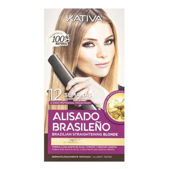 Kativa Brazilian Straightening Blonde Kit sada s keratinem pro narovnání vlasů 225 ml