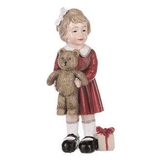 Dívka držící medvěda, polyresin.