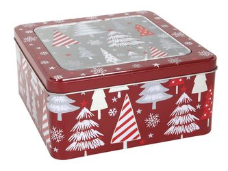 DÓZA NA CUKROVÍ 17,7*17,7*8,6CM VÁNOČNÍ MOTIV