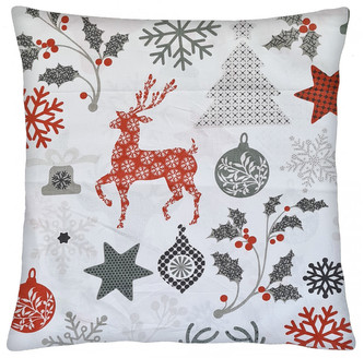 Bavlněný vánoční polštář 042 CHRISTMAS TIME 100% bavlna 40x40 cm, Mybesthome