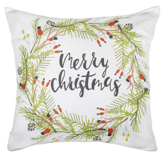 Vánoční polštář CHRISTMAS WREATH 40x40 cm mikrovlákno  ESSEX