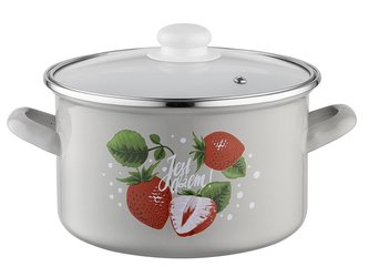 HRNEC SMALTOVANÝ S POKLIČKOU 22 CM 5,3L DŻEM