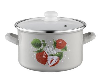 HRNEC SMALTOVANÝ S POKLIČKOU 18 CM 3L DŻEM