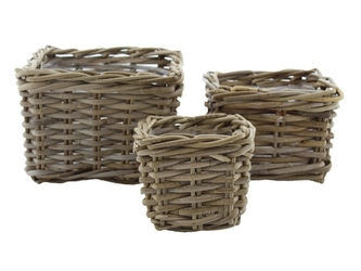 Koš Kubu šedý sada 3 ks