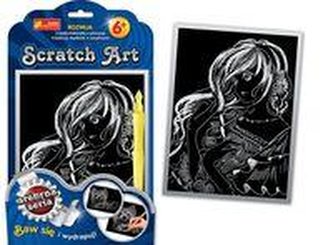 Scratch Art Dziewczyna z kwiatami we włosach