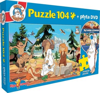 Puzzle 104 Był sobie człowiek Prehistoria + płyta DVD