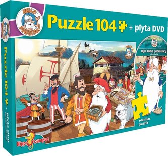 Puzzle 104 Byli sobie podróżnicy Żeglarze + płyta DVD