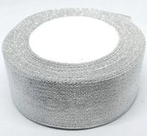 Wstążka brokatowa srebrna 38mmx22m