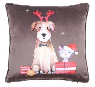 Vánoční polštář s výplní JOYEUX motiv B 40x40 cm France