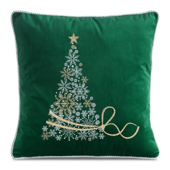 Vánoční polštář NATALE SW 67 zelená 45x45 cm mikrovlákno MyBestHome