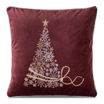 Vánoční polštář NATALE SW 65 vínová 45x45 cm mikrovlákno MyBestHome