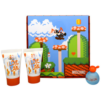 Moschino I Love Love Minisada Toaletní voda 4,9 ml, tělové mléko I Love Love 25 ml a sprchový gel I Love Love 25 ml