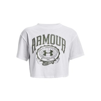 Dámské Triko UA Collegiate Crest Crop SS White - Under Armour - Velikost: S
