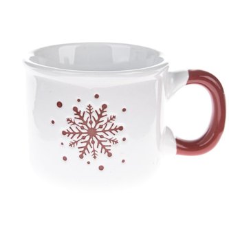 Keramický hrnek s vločkou, bílý, 12/96