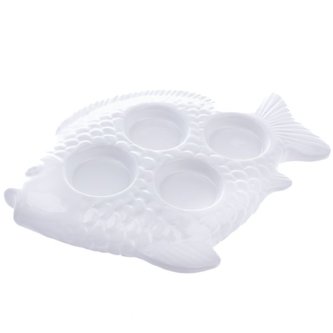 Keramický svícen - ryba velká, bílá, 0/48