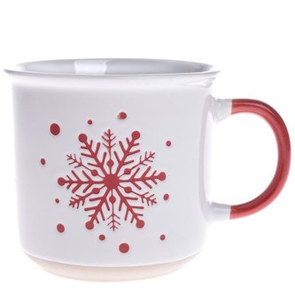 Keramický hrnek s vločkou, bílý, 6/36