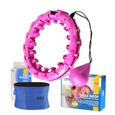 SET OHA01 + BR125 FIALOVÁ MASÁŽNÍ HULA HOOP OBRUČ SE ZÁVAŽÍM ONE FITNESS