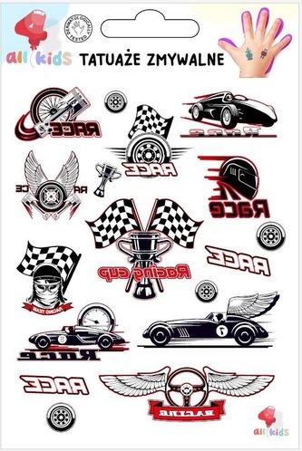 Tatuaże zmywalne dla dzieci Wyścigi