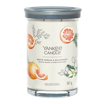 YANKEE CANDLE White Spruce & Grapefruit svíčka 567g / 2 knoty (Signature velký)