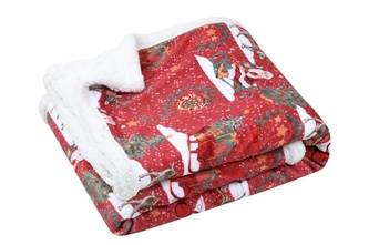 Vánoční deka z mikrovlákna THROW červená 130x160 cm France