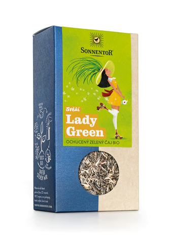 Sonnentor Svěží Lady Green bio, ochucený zelený čaj, 90 g syp.