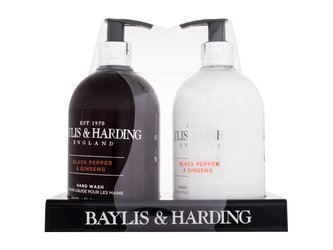 Baylis & Harding For Him mléko na ruce a tělo For Him Black Pepper & Ginseng Hand & Body Lotion 500 ml + tekuté mléko For Him Black Pepper & Ginseng Hand Wash 500 ml