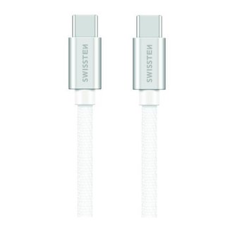 Swissten Datový Kabel Textile USB-C / USB-C 1,2 M Stříbrný