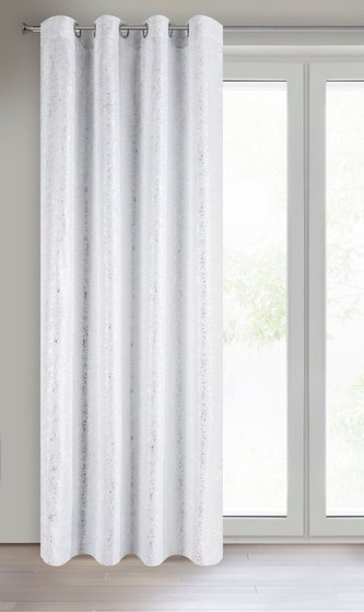 Dekorační vzorovaná záclona s kroužky GAJANA bílá 140x250 cm (cena za 1 kus) MyBestHome