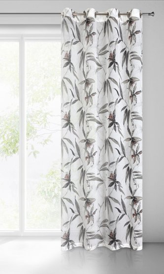 Dekorační vzorovaná záclona s kroužky AGATA I. bílá/béžová 140x250 cm (cena za 1 kus) MyBestHome