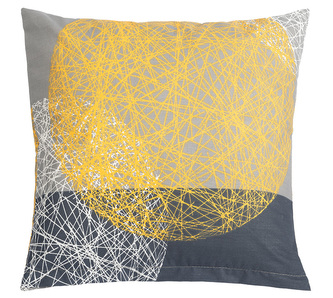 Povláček bavlněný - šedooranžové koule - 40x40cm