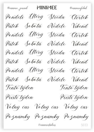 Dny v týdnu - české