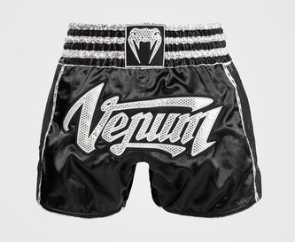 Thajské šortky Venum ABSOLUTE 2.0 černo-stříbrná L