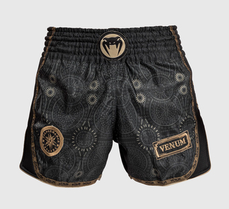 Thajské šortky Venum Santa Muerte Dark Side černo-hnědá S