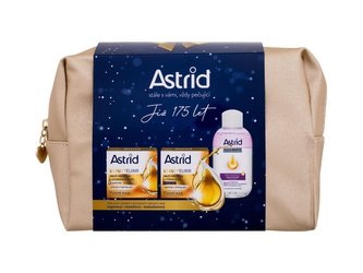 Astrid Beauty Elixir denní pleťový krém Beauty Elixir Day Cream 50 ml + noční pleťový krém Beauty Elixir Night Cream 50 ml + odličovač očí a rtů Aqua Biotic Two-Phase Remover 125 ml + kosmetická taštička
