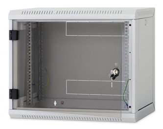 Rack Triton 19" jednodílný 6U/400mm prosklené dveře, odnímatelné bočnice,šedý