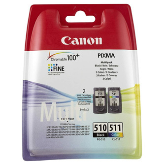 Canon originální ink PG510/CL511 multipack, black/color, blistr s ochranou, 2970B011, Canon Multi-pack Pixma MP250,480