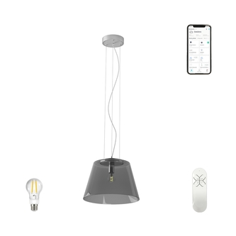 Immax NEO CONO závěsné svítidlo kouřové sklo 32cm včetně Smart zdroje E27 Zigbee 3.0