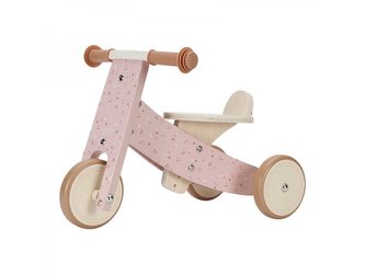Odrážedlo tříkolka dřevěná Pink