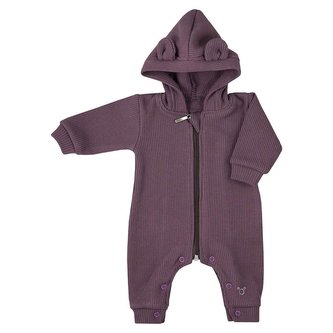 Kojenecký overal s kapucí a oušky Koala Pure purple - velikost 74 (6-9m)