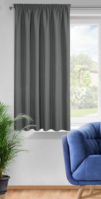 Dekorační krátký závěs s řasící páskou SAMARA grafitová 140x175 cm (cena za 1 kus) MyBestHome