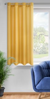 Dekorační krátký závěs s kroužky NIKY mustard/hořčicová 140x175 cm (cena za 1 kus) MyBestHome