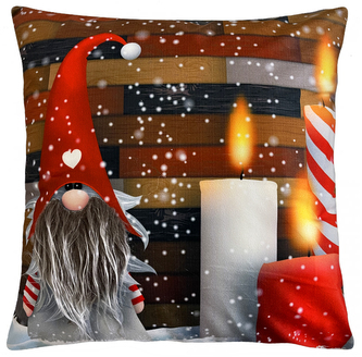 Vánoční polštář s 3D aplikací GNOM X. 40x40 cm Mybesthome