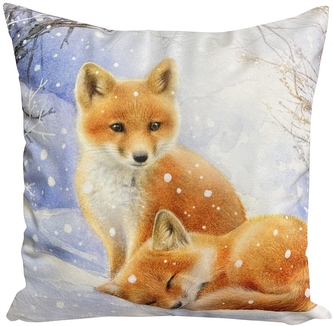 Vánoční polštář CHRISTMAS FOXES 40x40 cm Mybesthome